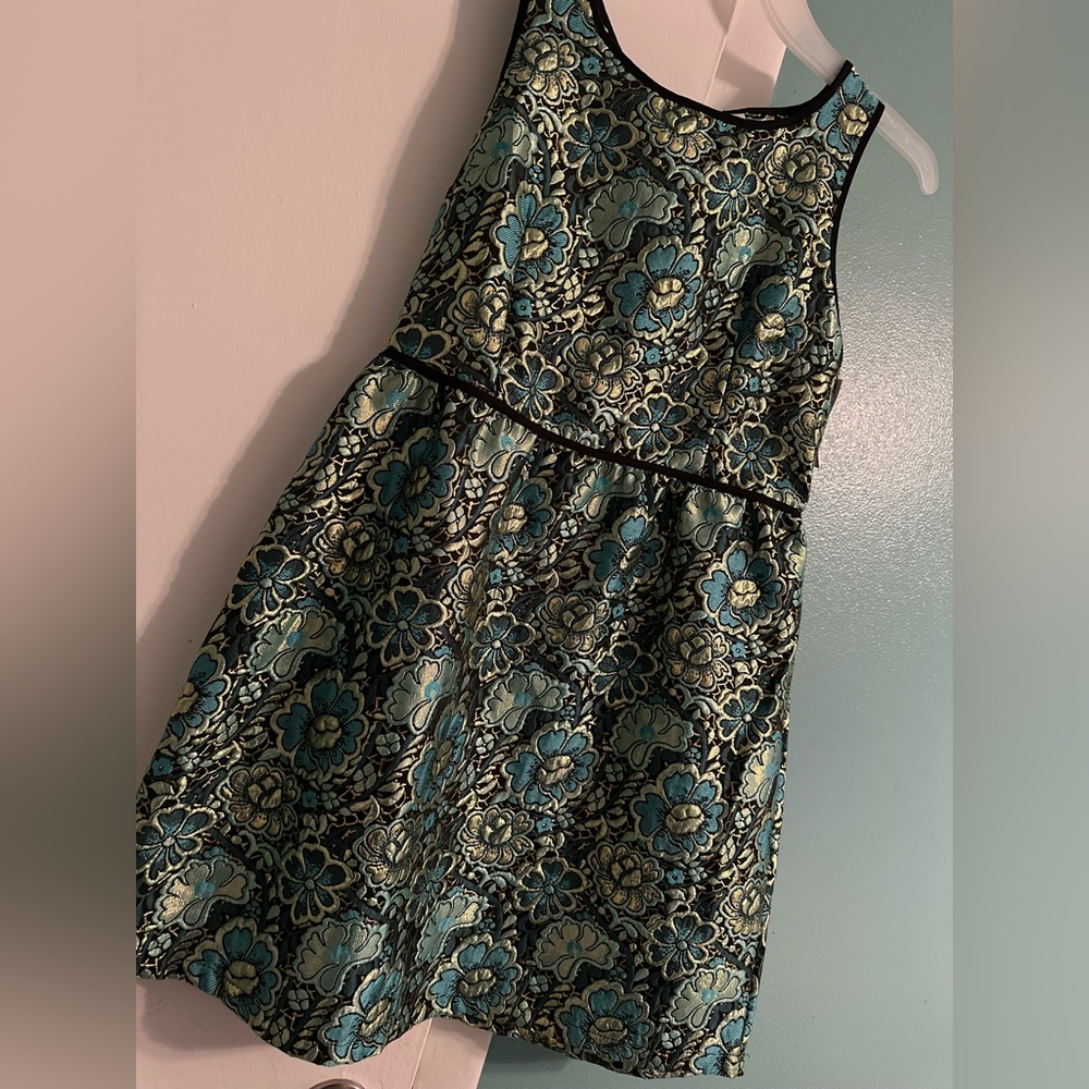 Green shiny gold dress